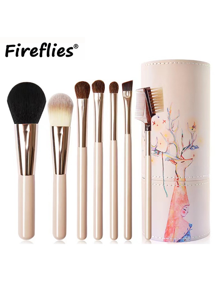 Makeup Brushes Set with Case Prefessional Foundation Powder Eyeshadow Cosmet Brush kit Pink Make Up Instruments Holder: Default Title