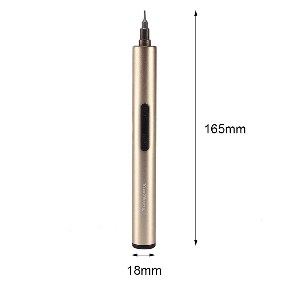Destornillador eléctrico portátil inalámbrico recargable de aleación Mini S2, herramienta Manual automática de desmontaje para mantenimiento de teléfono de modo Dual: Gold