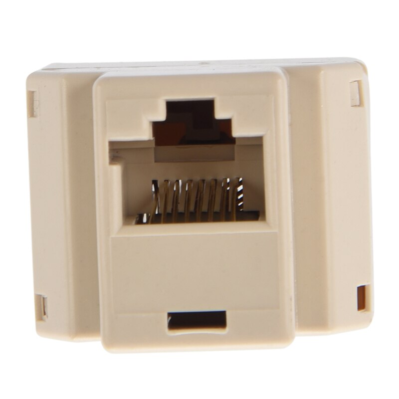 2 Pcs 3 Way RJ45 LAN Network Ethernet Splitter Connector khaki