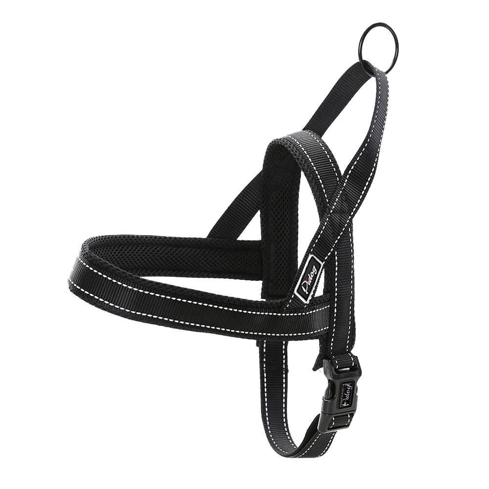 Conjunto de Correa y arnés reflectante sin tirones para perro, chaleco para mascotas de plomo para perros pequeños y grandes, Perfecto para el entrenamiento diario XXS-L caminar: XS / Black Harness