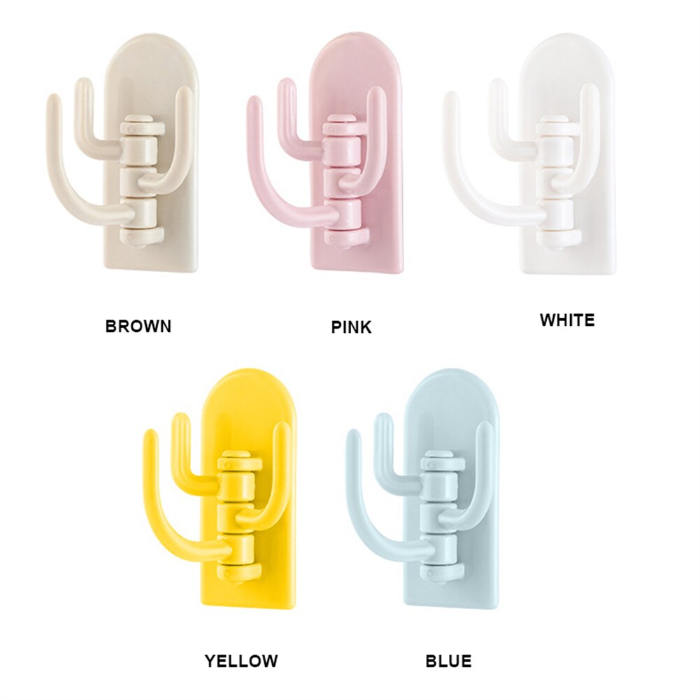Self Adhesive Kitchen Wall Door Hook Key Holder Rack Towel Hanger Bathroom Rack Hooks Rotating Multi-Purpose Storage Hooks