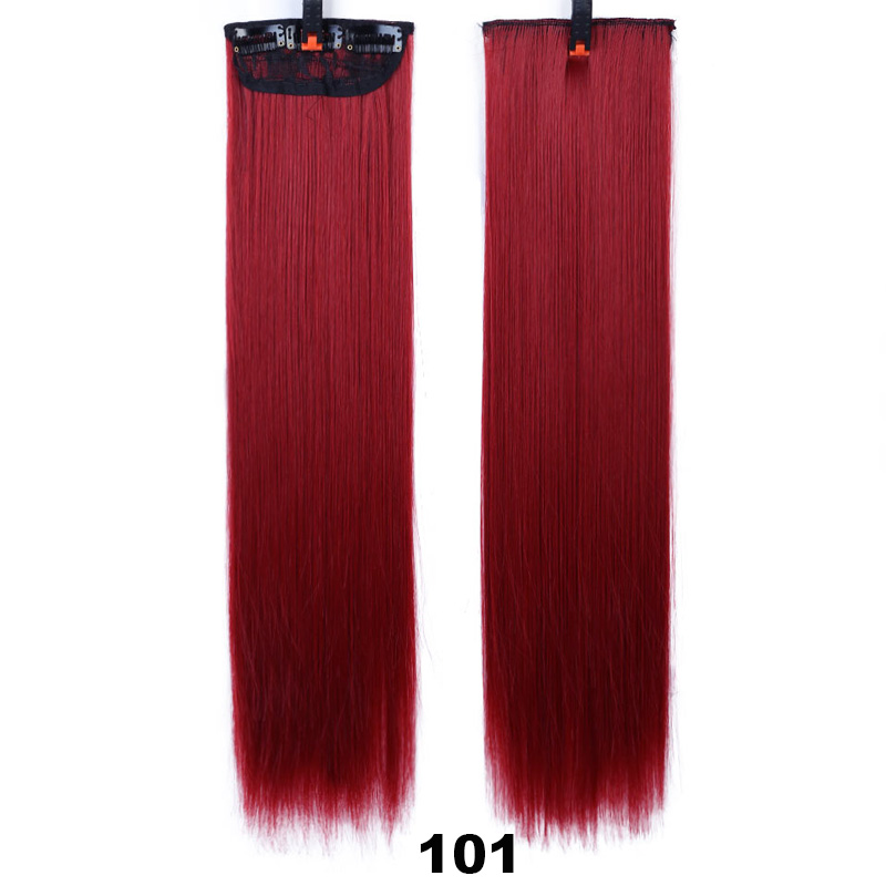 XUANGUANG Extensions Woman Hair Clips In Hair Extension Straight Hair With Clips Blonde Hair Natural 7 Colors 18 inches: 101