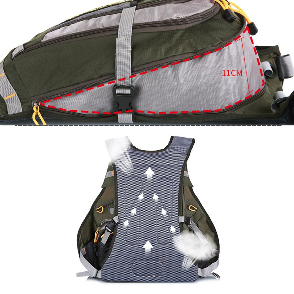 Flyga fiske ryggsäck väst combo bröstet pack för väska med vattenblåsan multi pocket justerbara remmar för män kvinnor