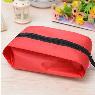 Bolsa de almacenamiento de tela Oxford para zapatos, organizador de zapatos de viaje, impermeable, conveniente, para maquillaje, clasificación de zapatos con cremallera: red