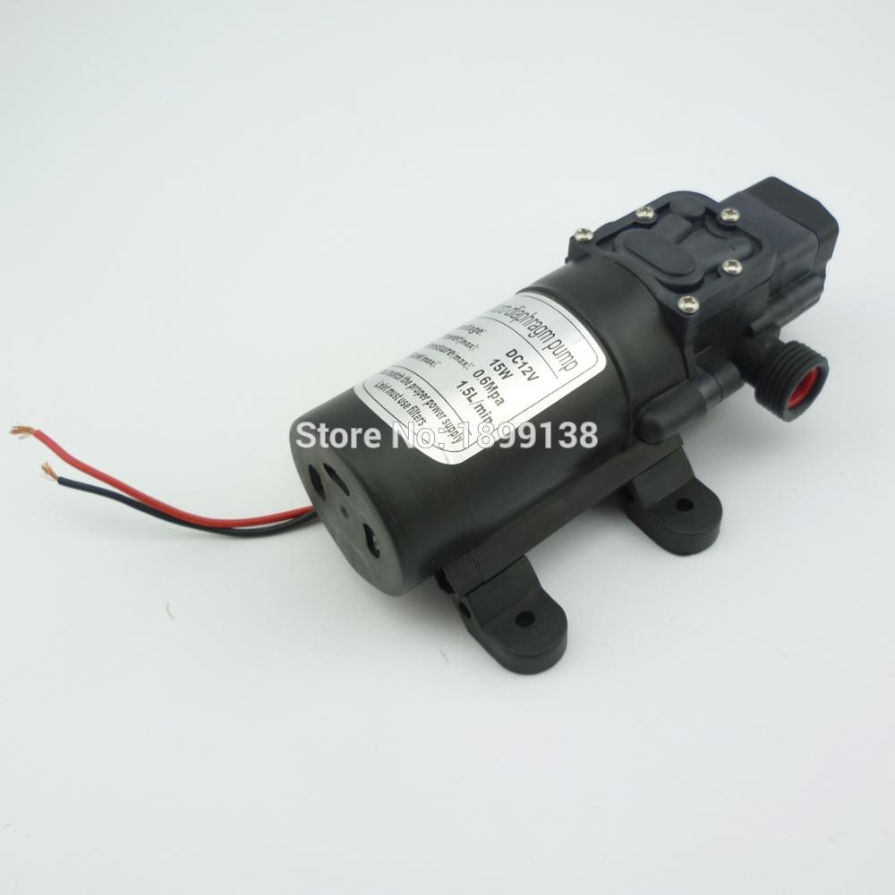 15W 1.5L/min automatic pressure switch type High pressure self priming diaphragm dc 12 volt small electric water pump