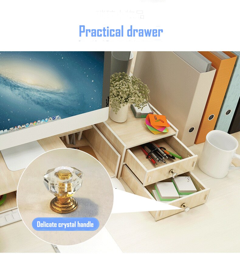 Computer desk monitors add height frame Computer stand desktop with storage monitor base laptop desk PC table NoteBooks Office