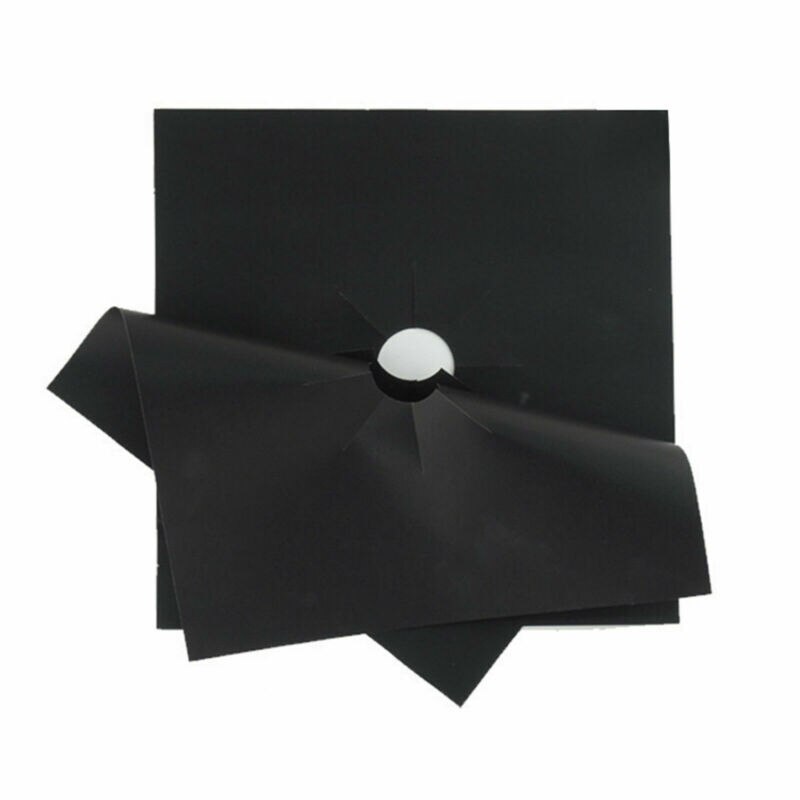 4pcs/set Gas Stove Protector Cooker cover liner Clean Mat Pad Kitchen Gas Stove Stovetop Protector Kitchen Accessories: Black