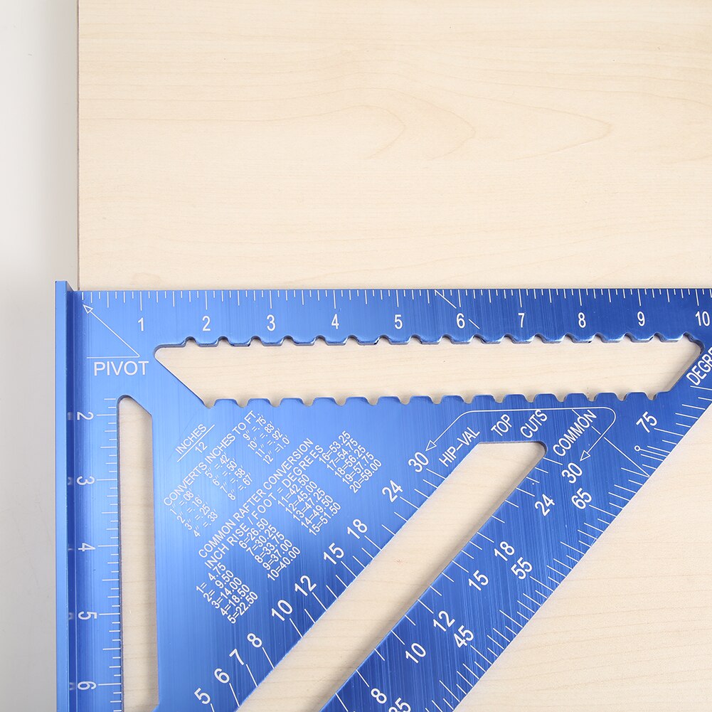 12 inch Speed Square Metric Triangle Ruler Aluminum Alloy Measuring Ruler Woodworking Angle Protractor For Building Framing Tool