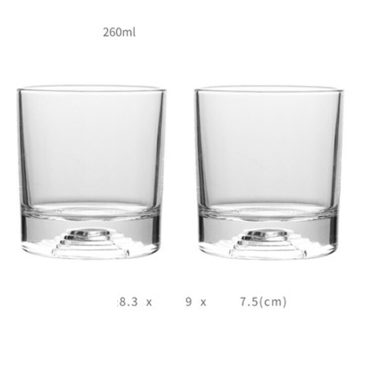 2Pcs Iceberg Whiskey Glass Bottom Raised Ice Mountain Rock Whisky Tumbler Party Bar Drinkware Accessories: IceTower