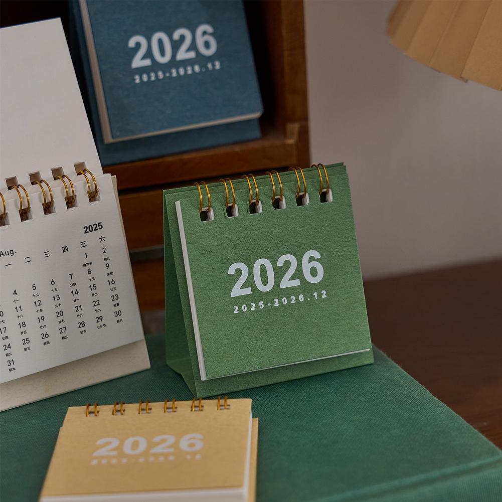 1pcs Desktop Calendar Mini Portable Minimalist School Home Office Desk Planner Schedule Check In Book Stationery Study