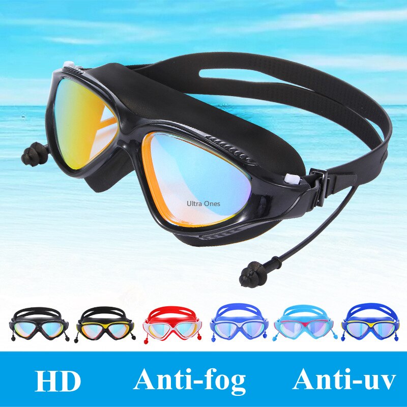 Gafas de natación con tapones para los oídos, protección para deportes acuáticos, máscara de buceo antiniebla para hombres y mujeres, gafas de buceo subacuáticas profesionales