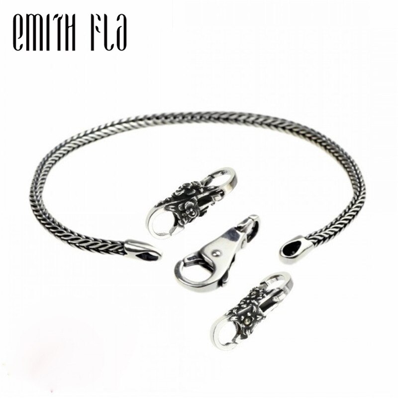 Emith Fla Authentic 925 Sterling Silver Chain Bracelet Jewelry for Women Men Locks Beads Charm Fit For European Bracelet