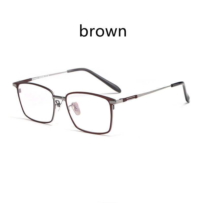 Mannen Pure Titanium Bril Frame Brand IP Plating Optische Bril Oculos Bijziendheid Multifocale Frame Vierkante Eye wear: Goud