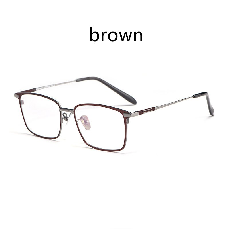 Mannen Pure Titanium Bril Frame Brand IP Plating Optische Bril Oculos Bijziendheid Multifocale Frame Vierkante Eye wear: Goud