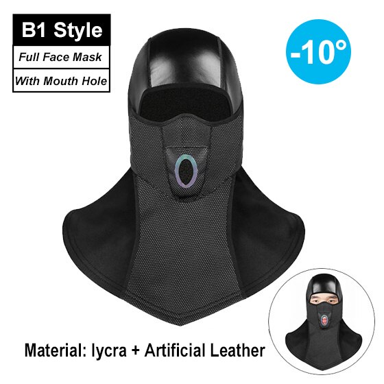 WEST BIKING Winter Sport Cycling Cap Bike Full Face Cover Neck Warmer Men Women Scarf Ski Bicycle Motocycle Fleece Head Cap Hat: B1 mouth hole