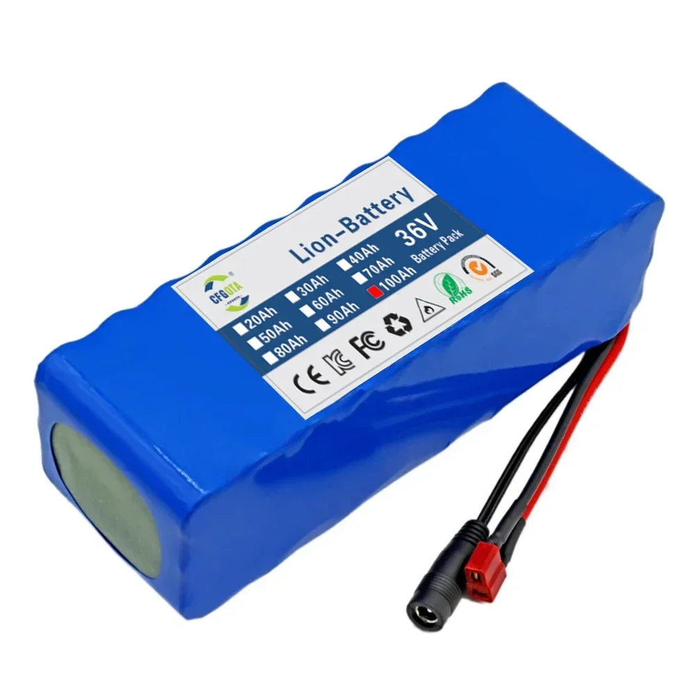 36V 100ah 18650 Batterij 10S 3P 100000Mah Ingebouwde 15a Bms, 250W-500W Batterij + 42V 2a Oplader
