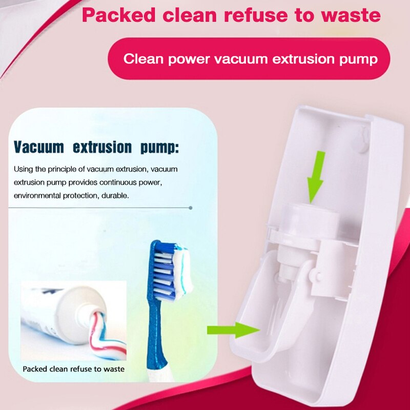 Automatic Toothpaste Dispenser Toothbrush Holder Storage Rack Wall Mount Holder Bathroom Accessories Toothpaste Squeezer Set