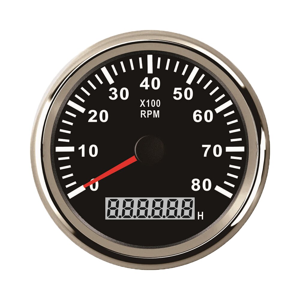 85mm Tachometer with Hourmeter Truck Car Boat Diesel Engine Tacho Meter Sensor Gauge REV Counter with Backlight M16 M18: 8K BS