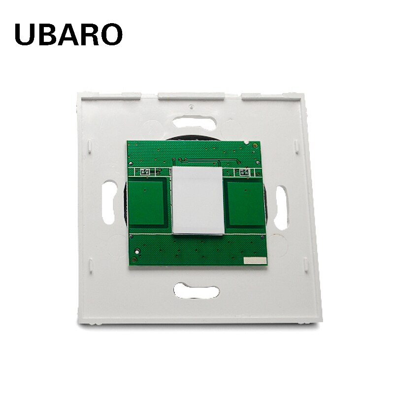 UBARO-Interruptor táctil de pared sin Panel de cristal para UE/Reino Unido, color blanco y negro, Material de PC, accesorios de pieza de Sensor eléctrico, 100-240V: ZS-DHW01