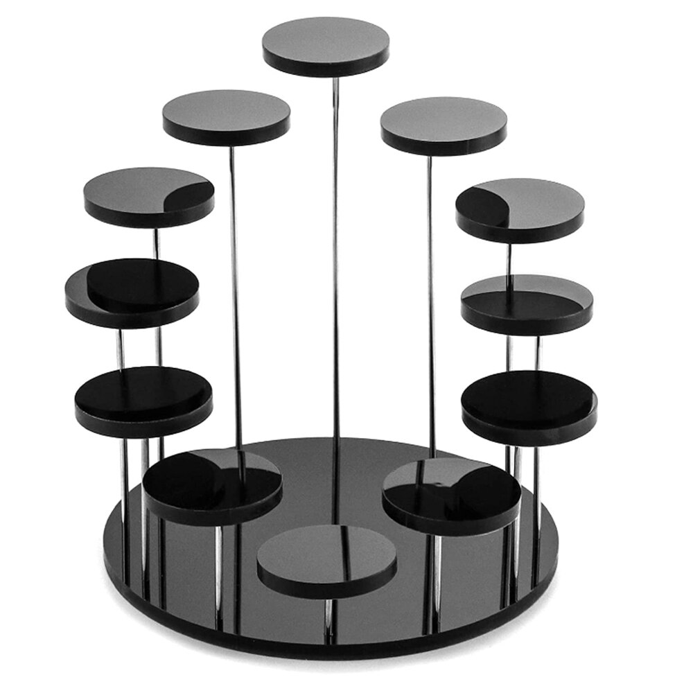 Multifunction Acrylic Display Stands Adjustable Display Risers Round Acrylic Product Display Riser Stands Cupcake Stand Holder: B