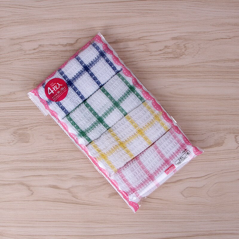 3 stk bomull kjøkkenhåndkle oppvask rengjøringshåndklær vaffelstripet klut absorberende fille skuresvamp hjemmerengjøringsverktøy teklut: Gitter