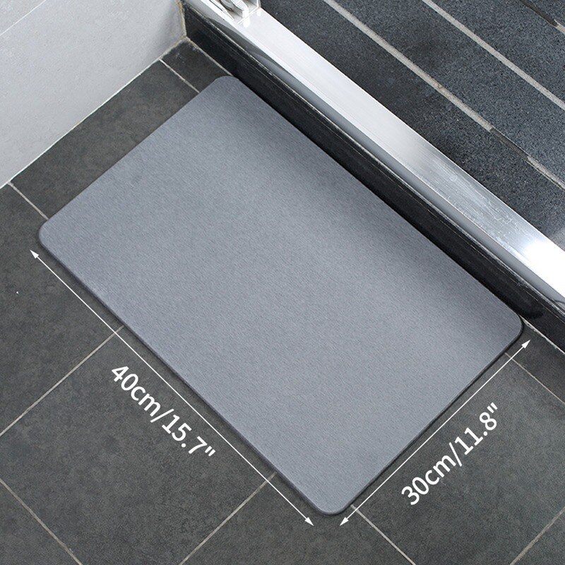 Diatomitt jordmatte antiskli badematte vannabsorberende badematter inngangsdørmatte hurtigtørkende kjøkkenteppe