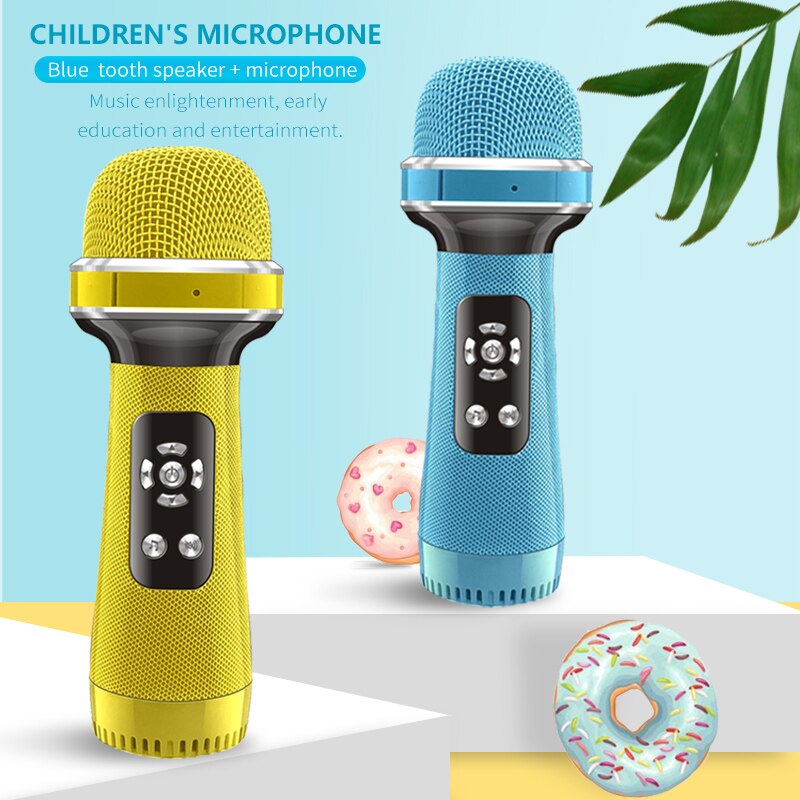 KINGLUCKY-Micrófono de Karaoke LY198, accesorio de mano, Bluetooth, inalámbrico, para niños, de navidad