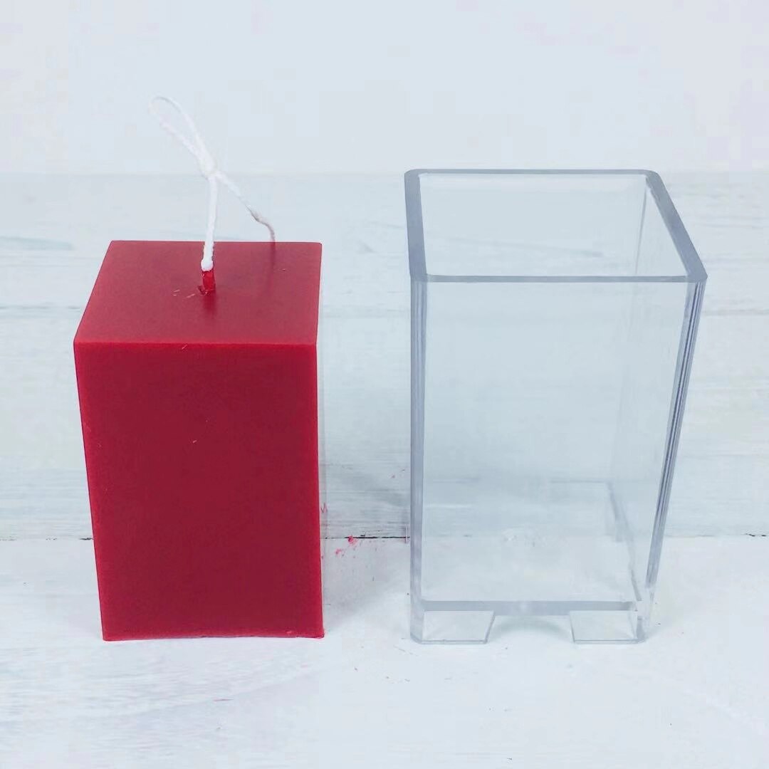 MILIVIXAY moules à bougies en plastique | 1 pièces, moules à bougies pour la fabrication de bougies, pilier/carré/cylindre/boule, artisanat Bougie: 15