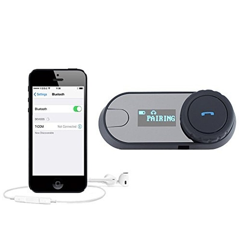 FreedConn T-COMSC Motorcycle Motorbike Helmet Bluetooth Intercom Interphone Headset,LCD (1pc with Soft Cable)