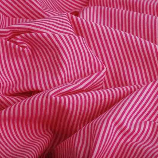 Tela elástica de Algodón 100% con rayas de colores para costura, tejido de 2mm para camiseta, leggings, ropa, ancho de 50x165cm