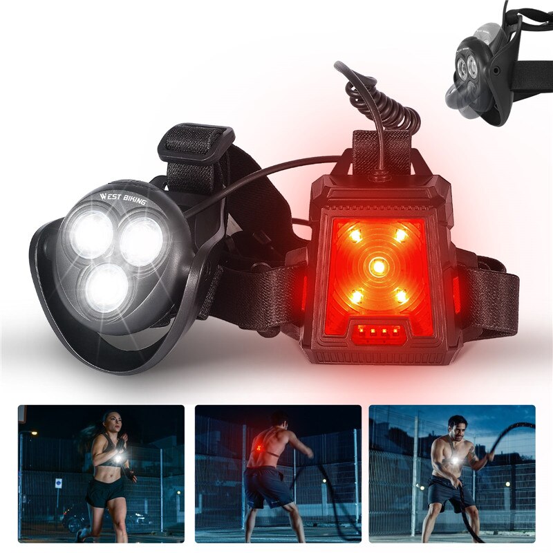 WEST BIKING-luz frontal de pecho para correr, lámpara de advertencia de 2200mAh con carga USB, para ciclismo, pesca, senderismo y Camping: Type 306