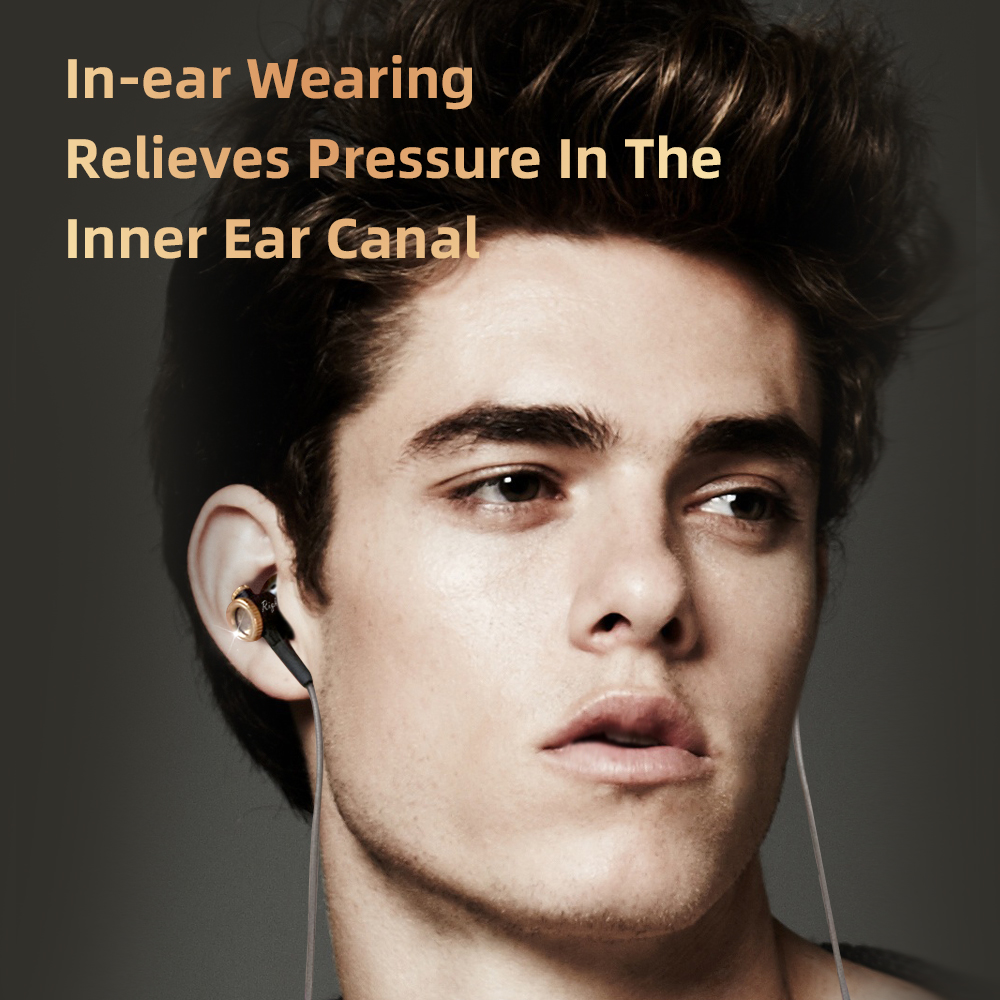 D08 Metalen HiFi 3,5 mm in-ear hoofdtelefoon Platte kop oortelefoon met microfoon Bedraad helder geluid Bass-headsets voor sportmuziek Gamer