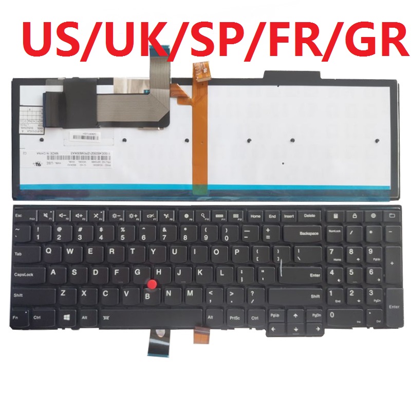 Us/dk/sp/fr/gr laptop tastatur til lenovo thinkpad  e540 e531 t540 w540 w541 t550 w550 l540 l560 t540p t560 p50s l570 no baggrundsbelyst