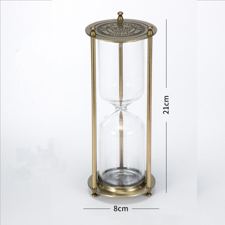 Europese Metalen Zandloper Home Keuken Zand Klok Glas Decoratieve Zand Zandloper Zand Timer Voor Desktop Decoratie: Bronze 21cm
