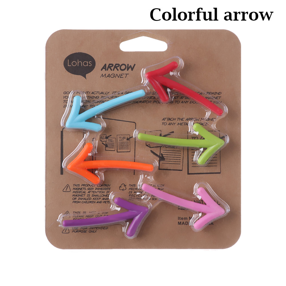 Pegatinas magnéticas creativas, accesorios para pizarra blanca, soporte para mensajes, globo de flecha, bonsái, suculento, imán para nevera, 6 uds.: colorful arrow