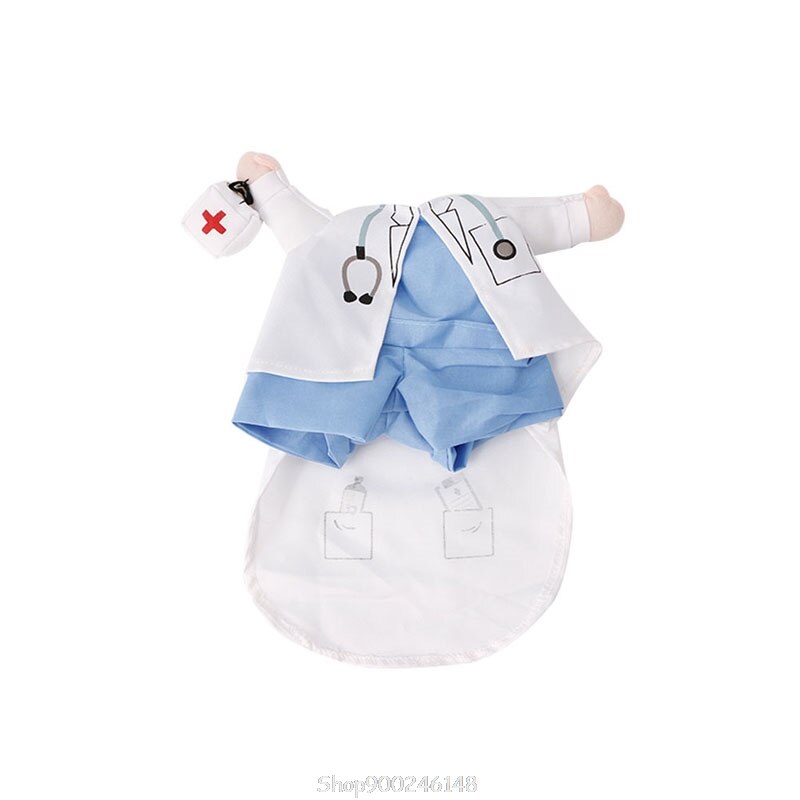 Funny Pet Costume Dog Cat Costume Clothes Dress Apparel Doctor Policeman Cowboy N23 20: Doctor / S