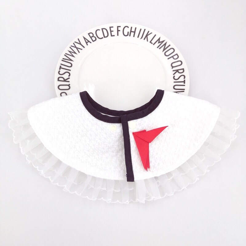 Koreaanse Baby Prinses Speeksel Handdoek Katoen Bib Borduurwerk Kleur Kinderen Verjaardag Laat Kraag: 15