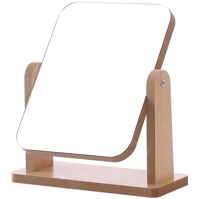 Wooden makeup mirror Rectangle desktop Princess mirror student dormitory desktop cosmetics beauty mirror XI3161104