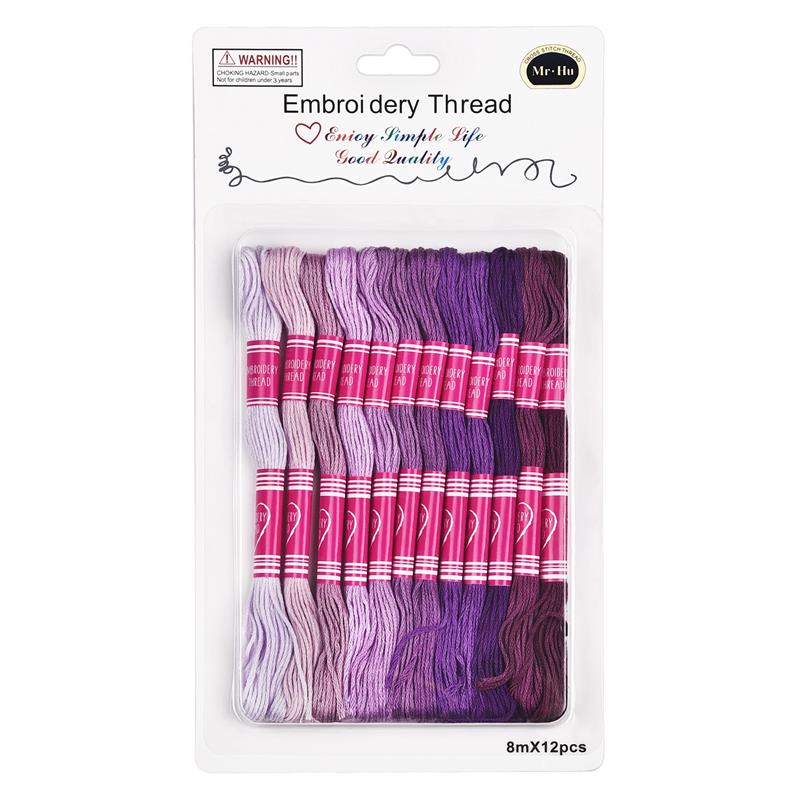 Embroidery Thread 8 Colors Gradient Set Cross Stitch Cotton Sewing Skein Embroidery Thread Floss Kit DIY Sewing Tools: 03