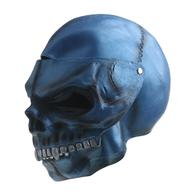 Décoration d&#39;horreur de casque de moto, visière de squelette de crâne pleine tête pour Halloween, visière de casque avec lentille