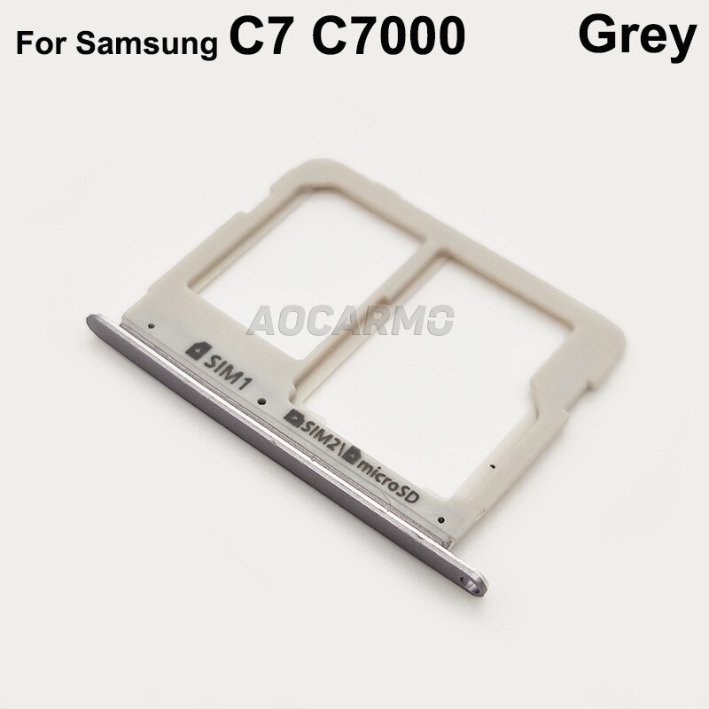 Aocarmo SIM Card metallo Nano Sim Tray MicroSD Slot Holder parti di ricambio per Samsung Galaxy C7 C7000