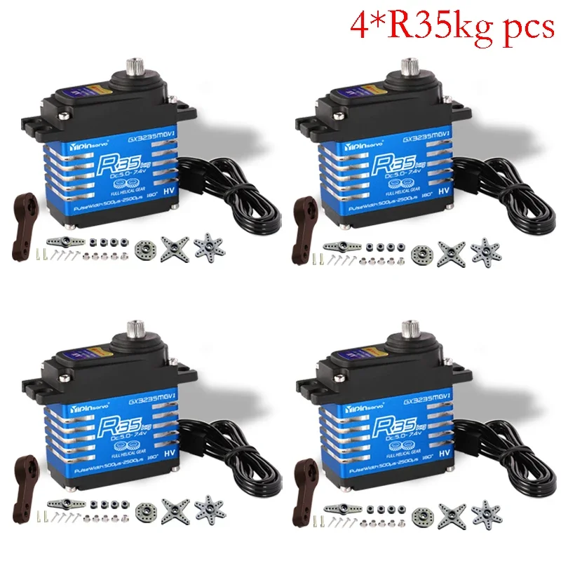 Servo impermeable IP68 35kg/40kg/55kg/60kg/70KG, servos digitales de engranaje helicoidal totalmente de acero para accesorios rc 1/8 1/10 coche de juguete Rc