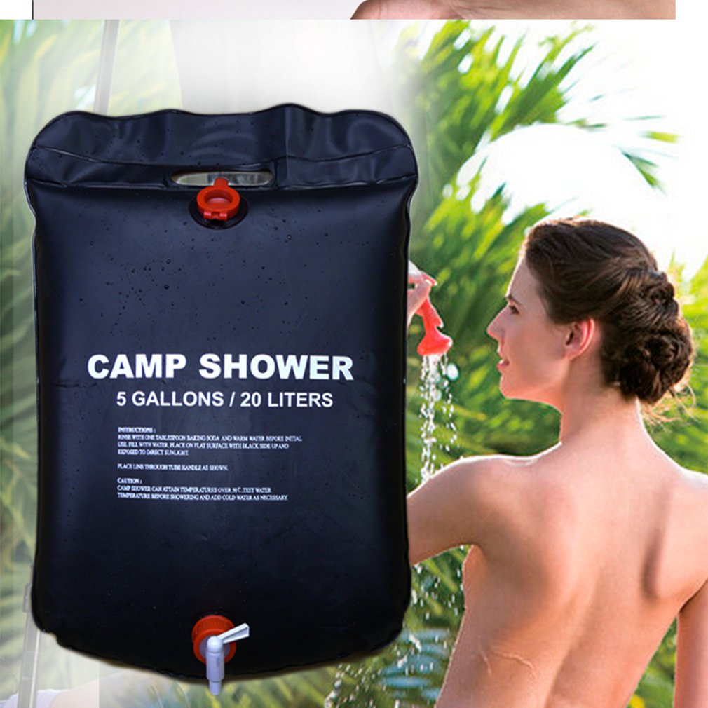 20l bærbar solopvarmet vandpose energi opvarmet badning udendørs campingbruser taske picnic vandpose grill vandreture vandopbevaring
