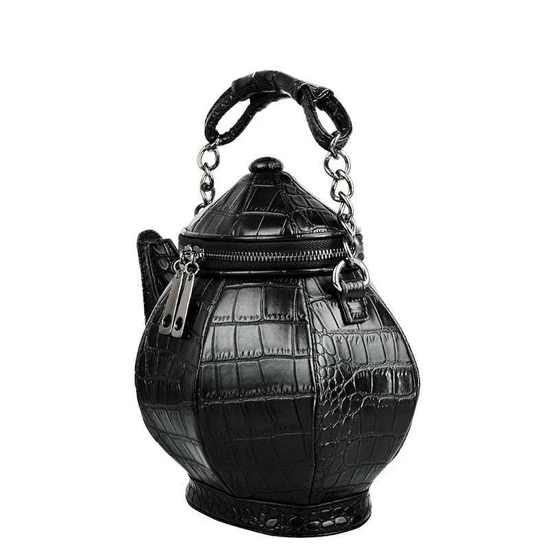 Grappig Gothic Purse Theepot Vormige Crossbody Handtas Top-Handvat Tote Vrouwen Schoudertassen