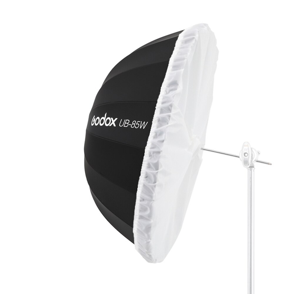 Godox ub -85w 33.5in 85cm parabolsk sort hvid reflekterende paraply studio lys paraply med sort sølv diffusordæksel
