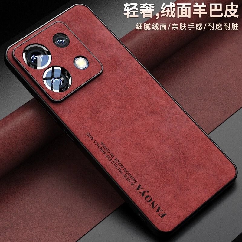 Hoesje Voor Poco M6 Pro 4G Hoesje Luxe Lederen Achterkant Voor Xiaomi Poco M6pro Redmi Note 13pro Siliconen Beschermkap Bumper: ABS / Rood