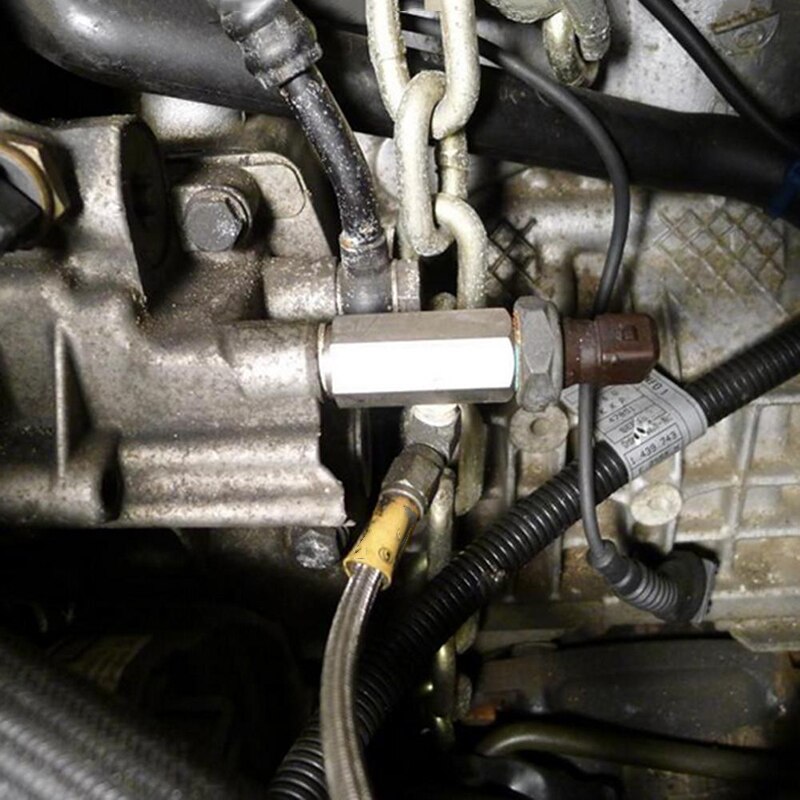 Rustfrit stål adapter line gauge olietryk sensor tee motor til bil lastbil praktisk stik holdbar