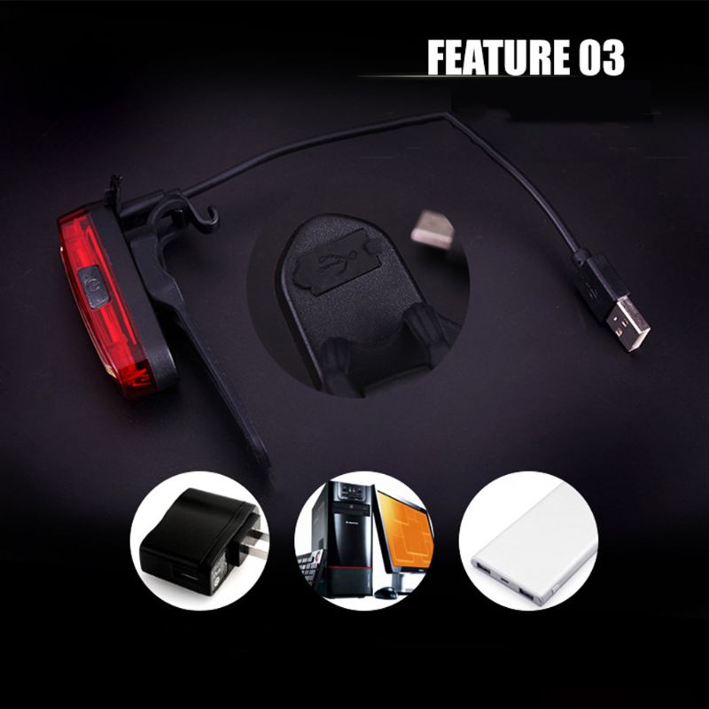 Fiets achterlicht waterdicht achterlicht usb-oplader mountainbike waarschuwingslicht fiets led achterlicht