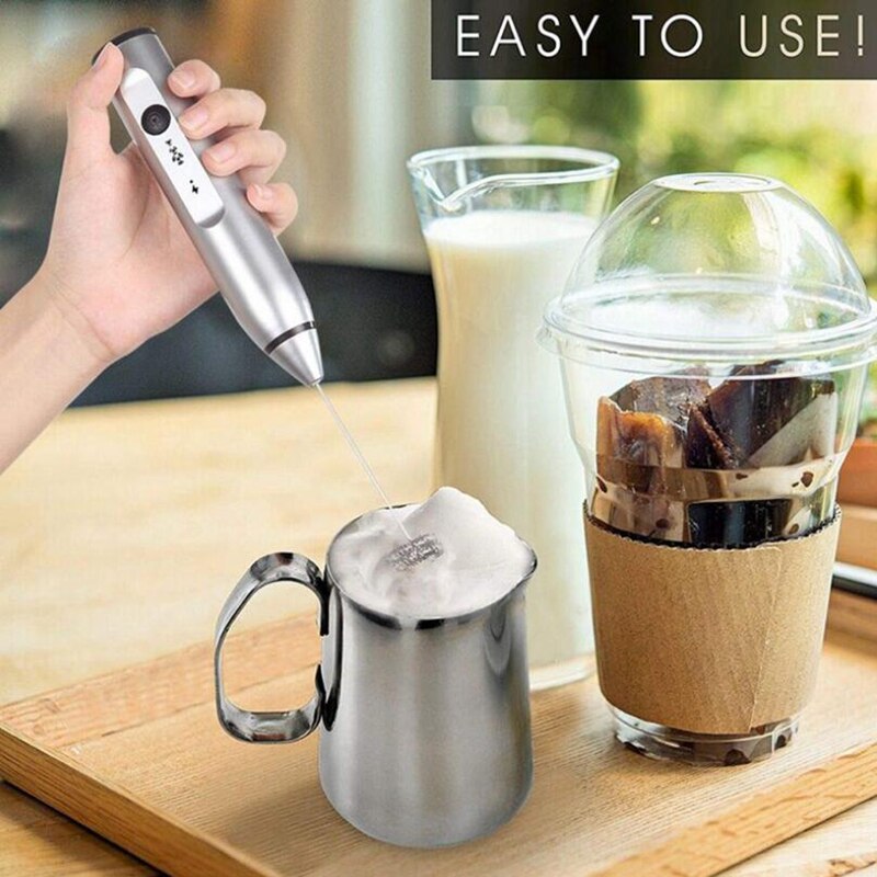 Genopladelig usb elektrisk mælkeskummer med 2 pisker håndholdte skummaskine til kaffe latte капучинатор для молока chokolade