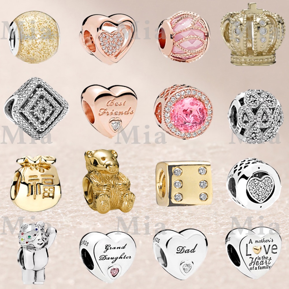 Fahmi Popular 100% 925 Sterling Silver Rose Gold Charm Beads22 Original Jewellery For Women Party Wedding